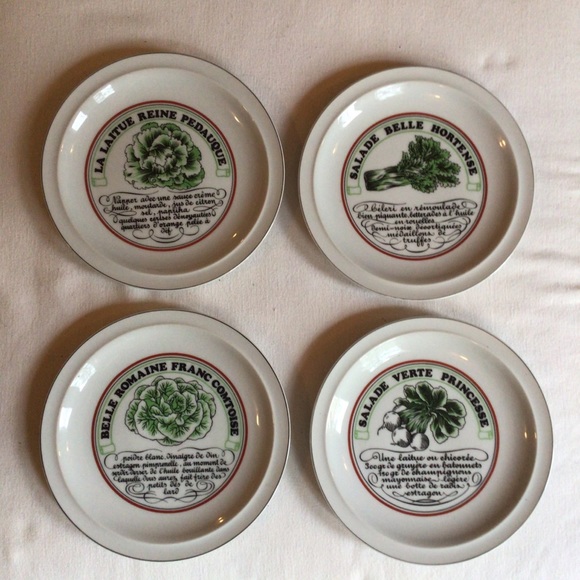 Vintage Set of 4 Toscany Vinaigrette Salad Plates - Picture 1 of 8